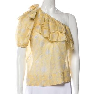 Ulla Johnson one shoulder puff sleeve top